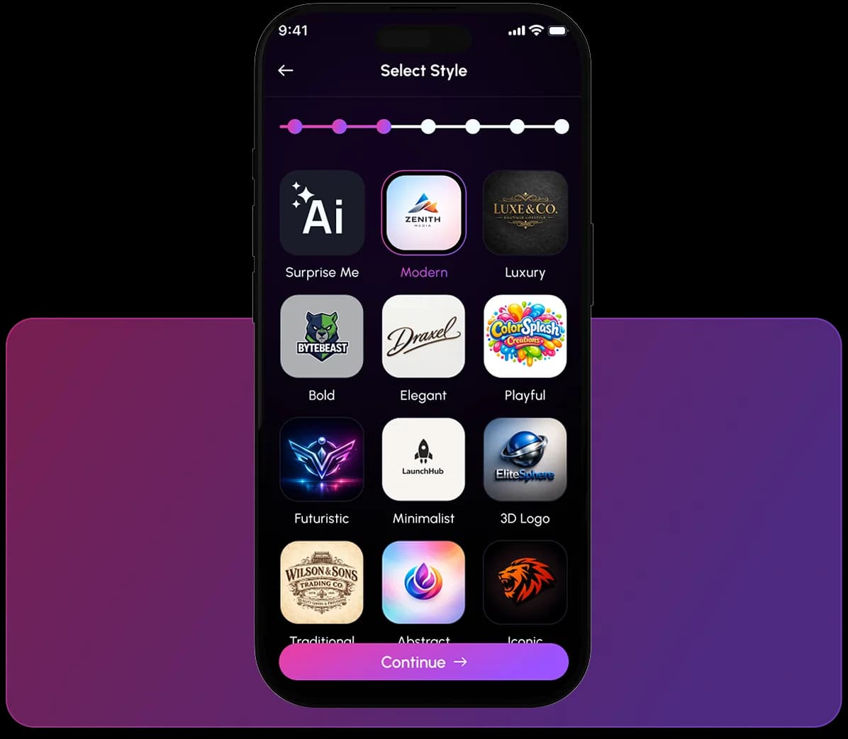 Choose a design style for your AI generated logo